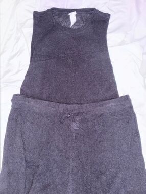 H&M Charcoal Black Knit Tank and Skirt Set